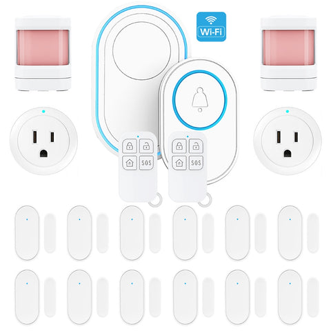 Smart Wi-Fi Alarm System Doorbell and Sensors