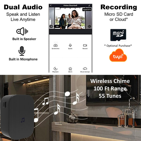 Smart Video Doorbell - Wireless Doorbell Camera